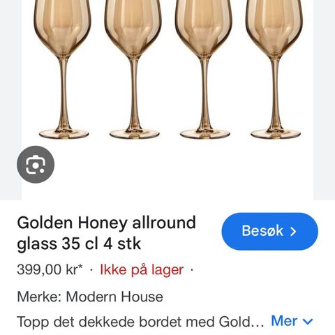 Golden honey glass ønskes kjøpt