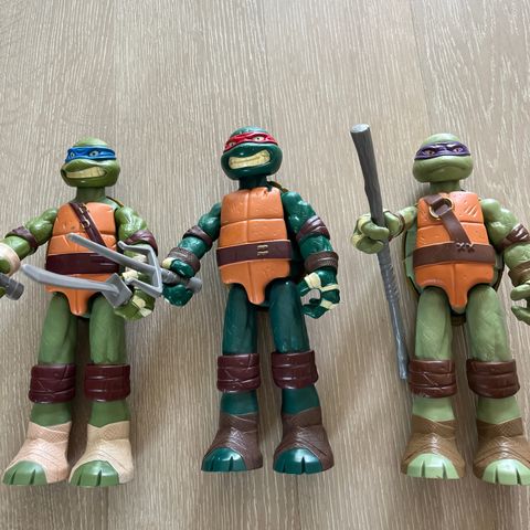 3 stk ninja turtles figurer
