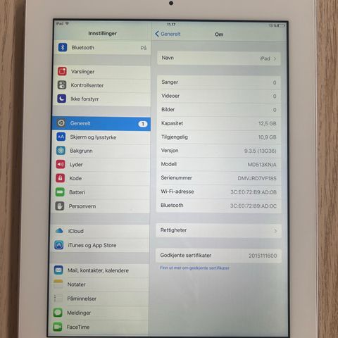 Apple iPad Wi-Fi 4th Gen 16gb