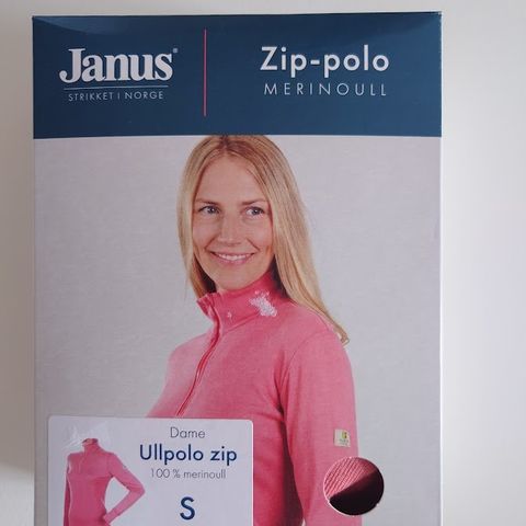 NY JANUS ZIP ULLTRØYE 100% MERINO STR S