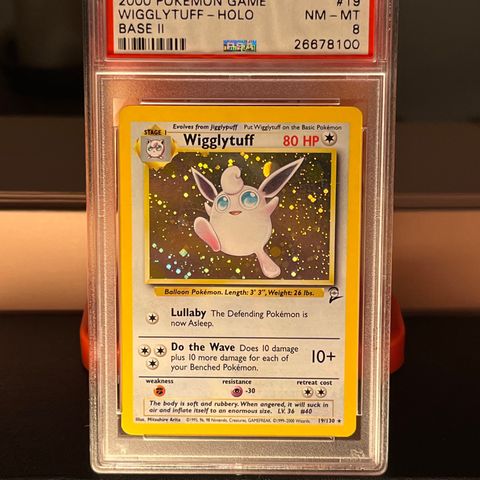 POKEMON BASE SET 2 WIGGLYTUFF HOLO PSA 8 FRA 2000