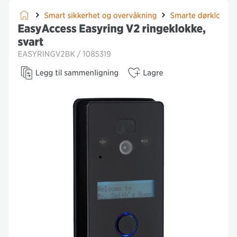 easyaccess ringeklokke helt ny uåpnet selges