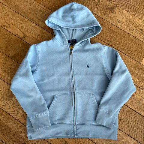 Pent brukt Polo Ralph Lauren lyseblå hoodie str M (10- 12 år)