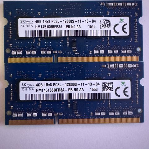 SK Hynix • 2 x 4 GB • DDR3 • 1600MHz