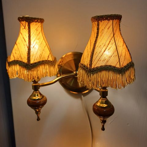 Vintage Doble Vegglamper Onyx Detaljer