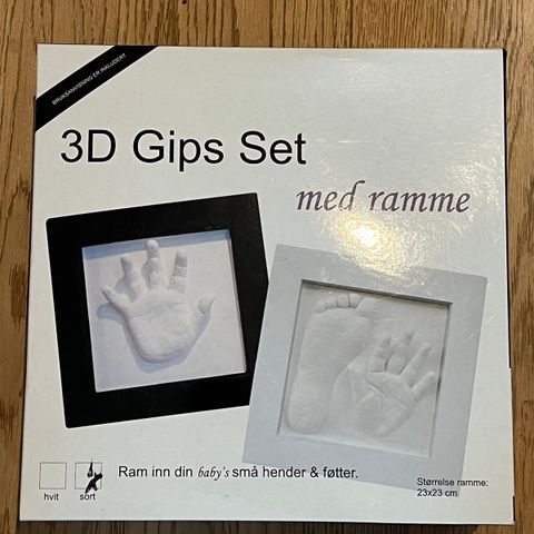 3d gips set med ramme - DIY casting set baby hånd og fot