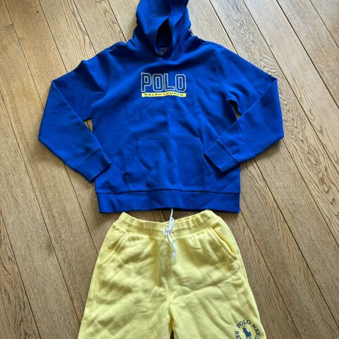 Nytt! Ubrukt original Polo Ralph Lauren hoodie og shorts str XL/ 170 (18- 20 år)