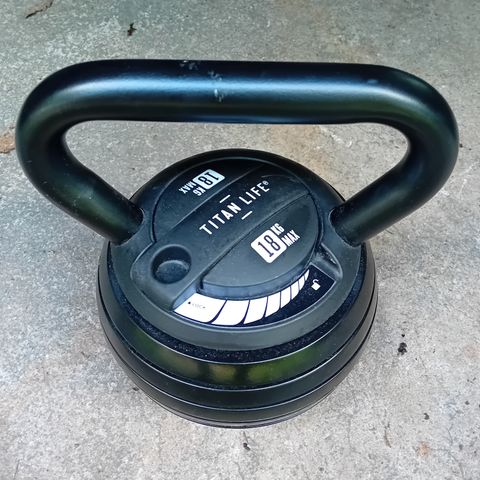 Justerbar kettlebell. Max 18kg