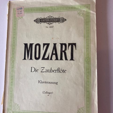 Tysk utgave av Mozart Die Zauberflote