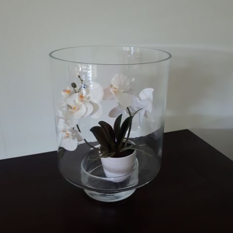 vase med kunstig orkide
