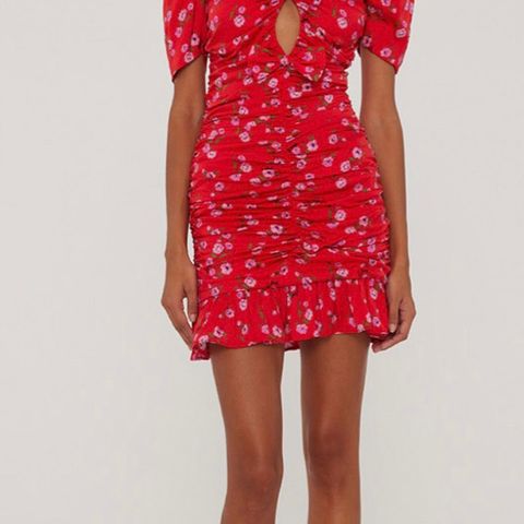 ROTATE PRINTED MINI RUFFLE DRESS