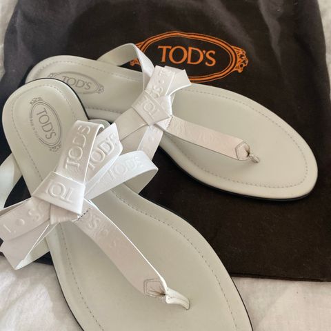 Nye Tod’s hvite skinn sandaler str 38