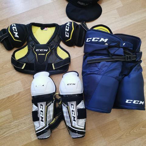 Ishockey leggskinn CCM skulderbeskyttelse, 6-9 år, m.m