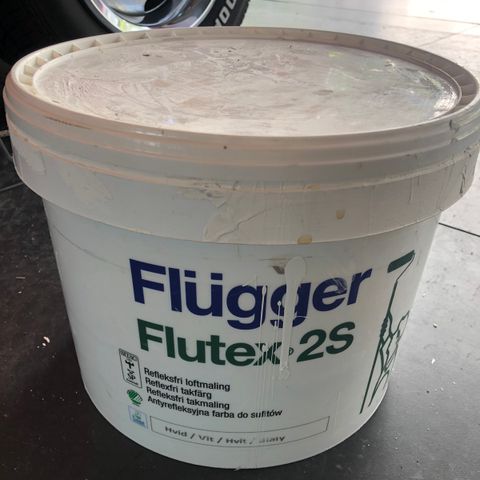 Flugger Flutex 2S Hvit matt takfarge 1 spann 10 Åpnet Liter 5 liter igjen