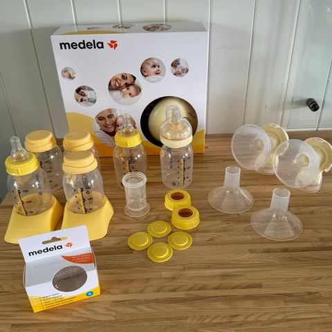 Medela maxi swing dobbel brystpumpe med flasker og naturebond