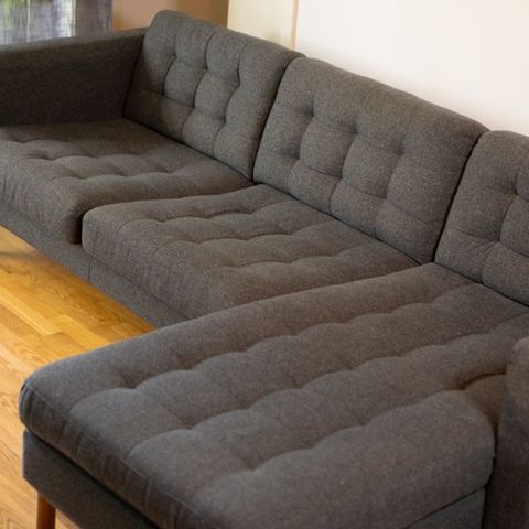 LANDSKRONA ikea  3-seters sofa, med sjeselong/Gunnared mørk grå