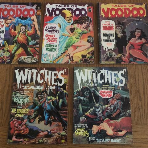 Tales of Voodoo, Witches` tales. 1970-75.  Lot.5stk  Vampire,Zombie,Demons