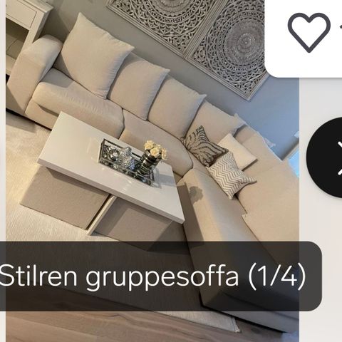 Stor sjeselongsofa fra skeidar 270x230