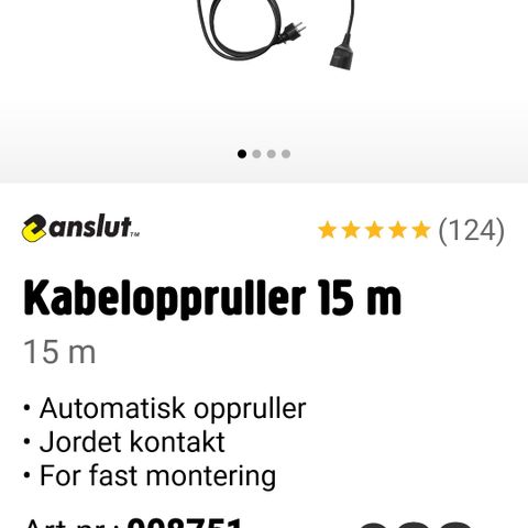 Kabeltrommel/oppruller