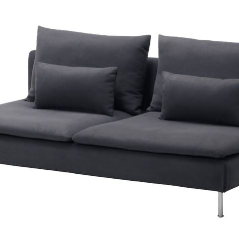 IKEA Søderhamn, komplett trekk til 3-seter sofa  m/armlene (mørk grå)