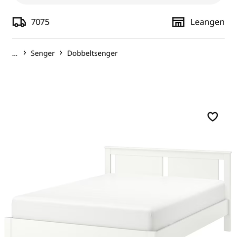 Dobbelseng 180X200 (Songesand) selges med madrasser