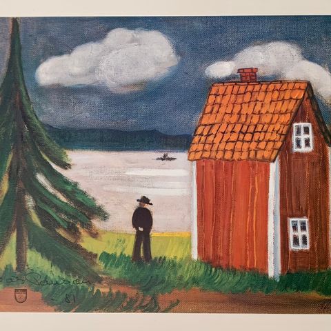 Signert svensk trykk merket Edafejden (44,5x37cm)