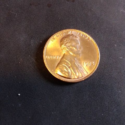 SJELDEN 1974 umerket Lincoln Memorial Mynt One Cent