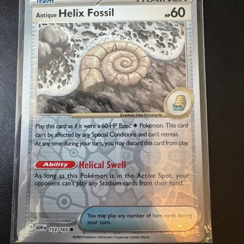 Pokemon 151 - Helix Fossil 153 (Reverse Holo)