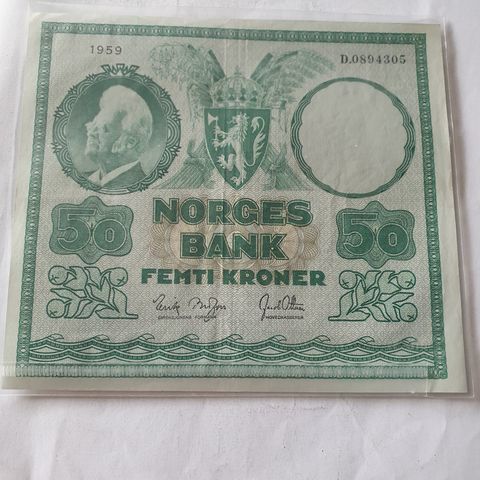 50 kroner seddel 1959