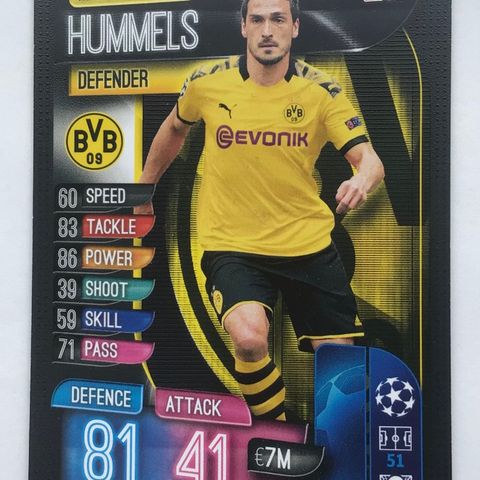 Fotballkort Topps - Mats Hummels Borussia Dortmund DOR 6