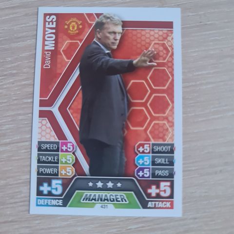 DAVID MOYES MATCH ATTAX 13/14 MANAGER CARD