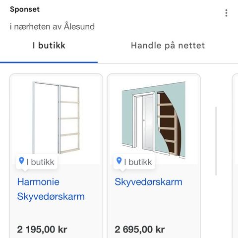 Swedoo innendørs skyvedør selges