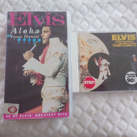 Elvis Presley "Aloha from Hawaii"  VHS og CD, kan sende.