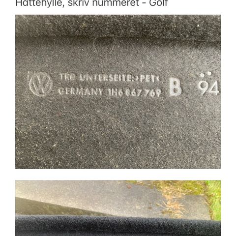 Hattehylle til Volkswagen golf.