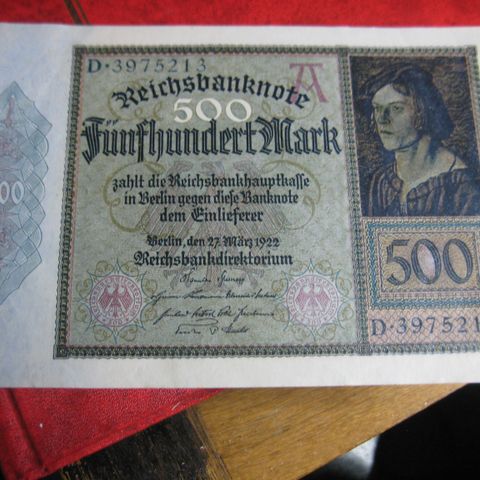 500 Mark Tyskland  1922
