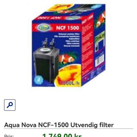 Utvendig filter 600l aqua nova ncf-1500