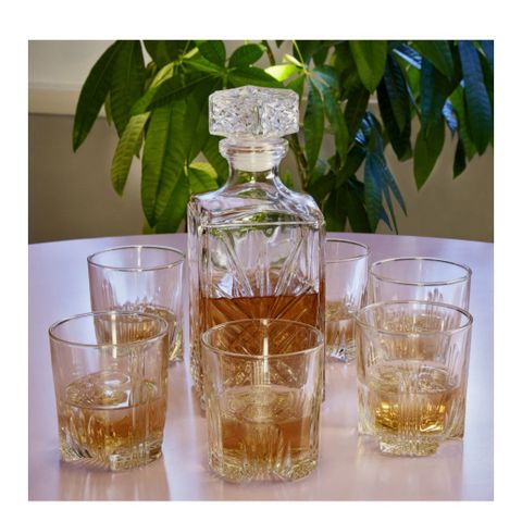 Whisky set m/ karaffel og 6 glass