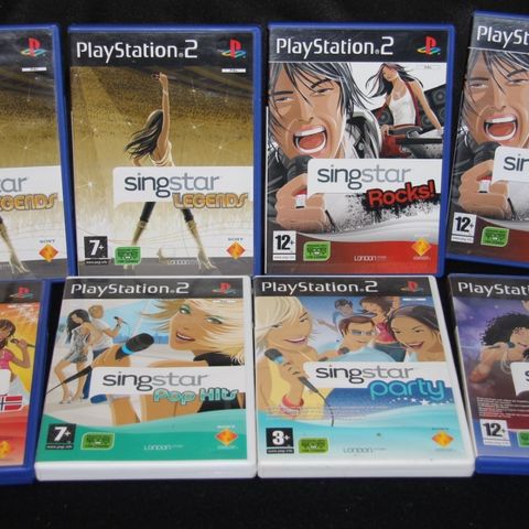 PS2 Singstar  , Legends , Rocks , Norske Hits , Rock Ballads + +