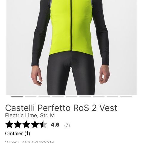 Castelli Perfetto RoS 2 vest i str L. Helt ny