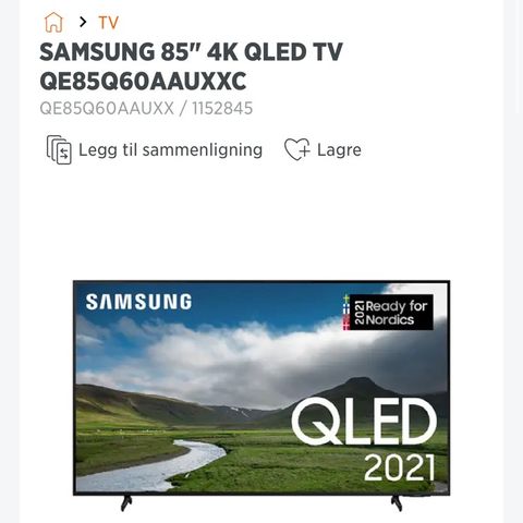 Samsung 85’’ 4K QLED TV