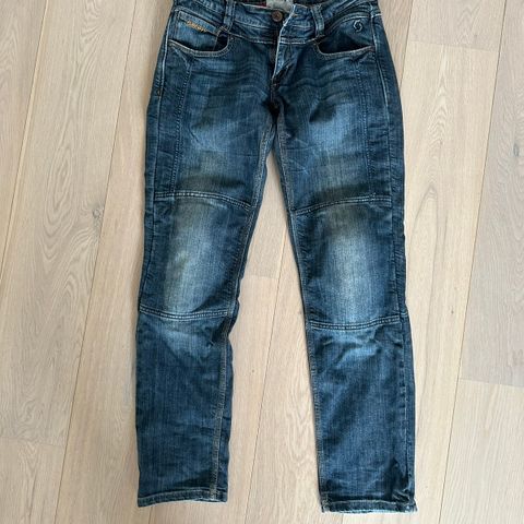 Scott denim/jeans kjørebukse med knebeskyttelse 38/40