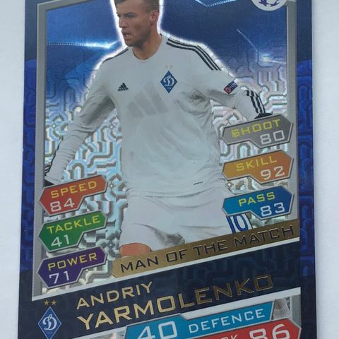 Topps - ANDRIY YARMOLENKO - DYNAMO KYIV - MAN OF THE MATCH MM16