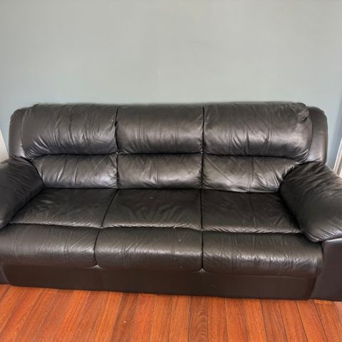 Svart skinn sofa