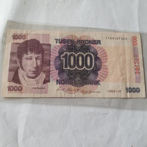 1000 kroner seddel 1989