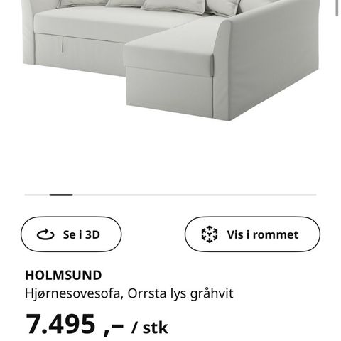 Hjørnesovesofa med oppbevaring / corner sofa bed with storage