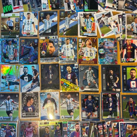 Messi fotballkort samling selges - fra 25kr stk