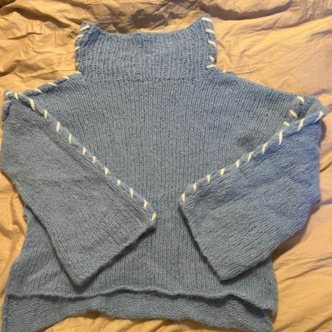 Stitch genser, hjemmestrikket str L