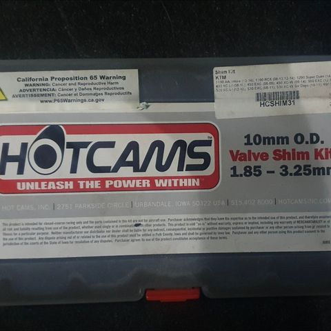 Hotcams shims kit KTM