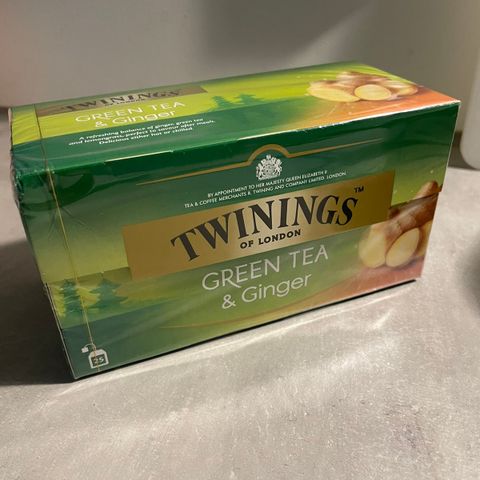 Uåpnet Twinings te - Green tee and ginger