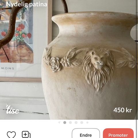 Stilig urne/vase